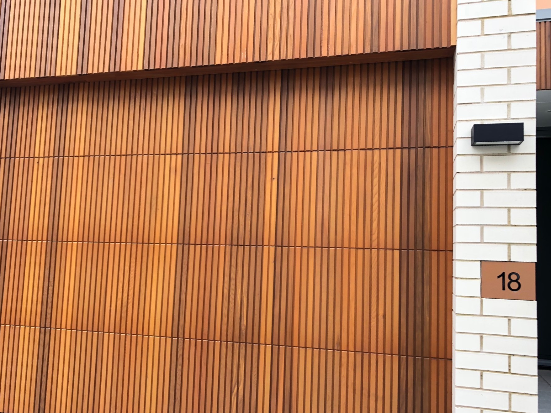 A wooden cedar wall