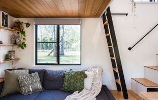 A tiny home living space