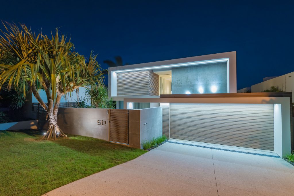 A one story concrete house