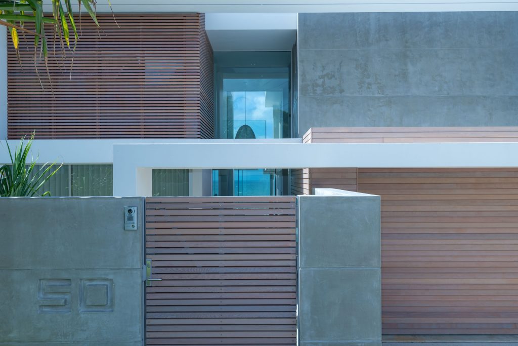 A one story concrete house