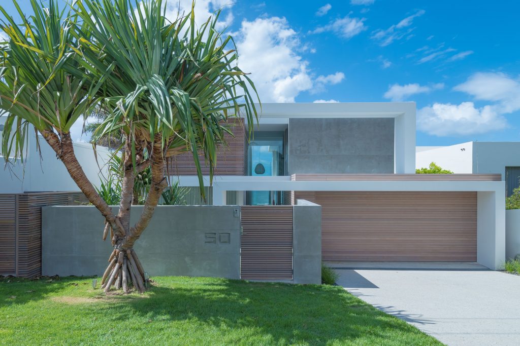 A one story concrete house