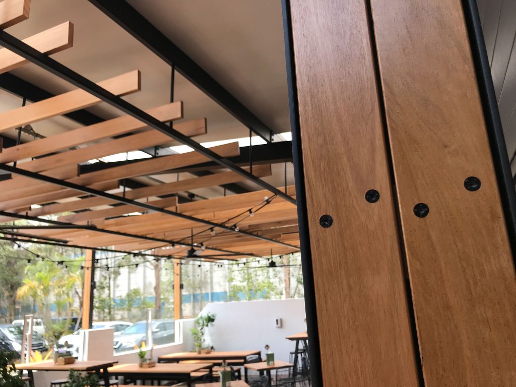 An outdoor dining area