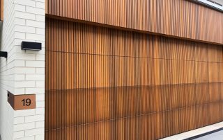 A building wall made from wooden cedar