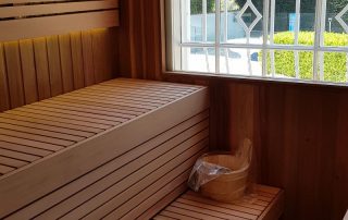 A sauna room