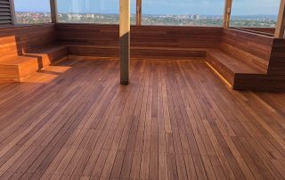 Wooden cedar flooring