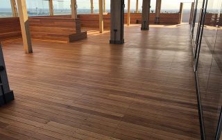 Wooden flooring installed a building